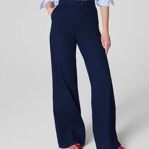 SPANX Navy Wide-Leg Twill Pants